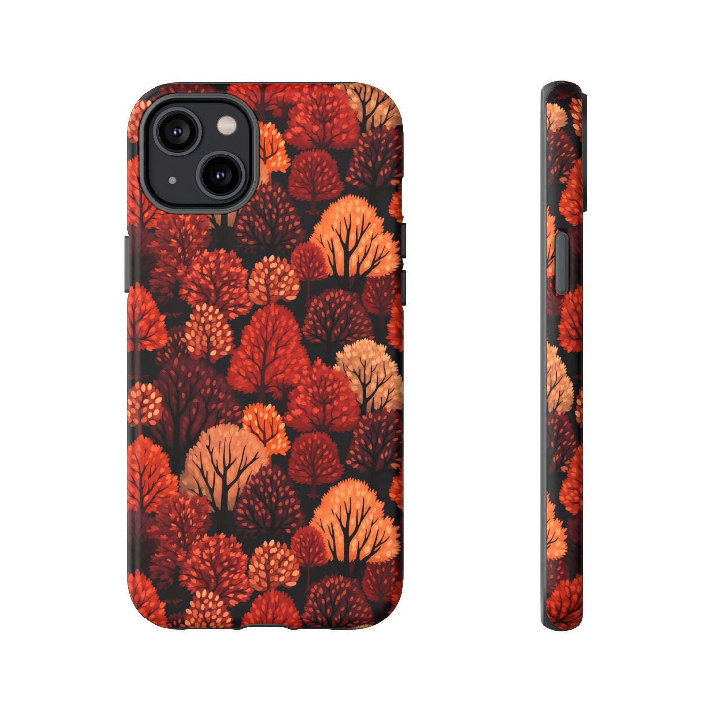 Crimson Forest: Autumn Trees in Vibrant Detail - Tough Phone Case