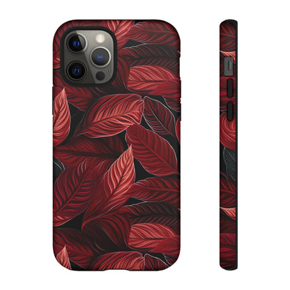 Scarlet Whispers: Lush Autumn Colours in Botanical Bliss - Tough Phone Case