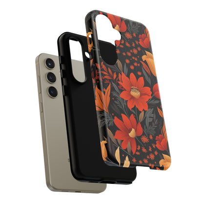 Autumn Blossom Noir: A Dark Floral Canvas Tough Case