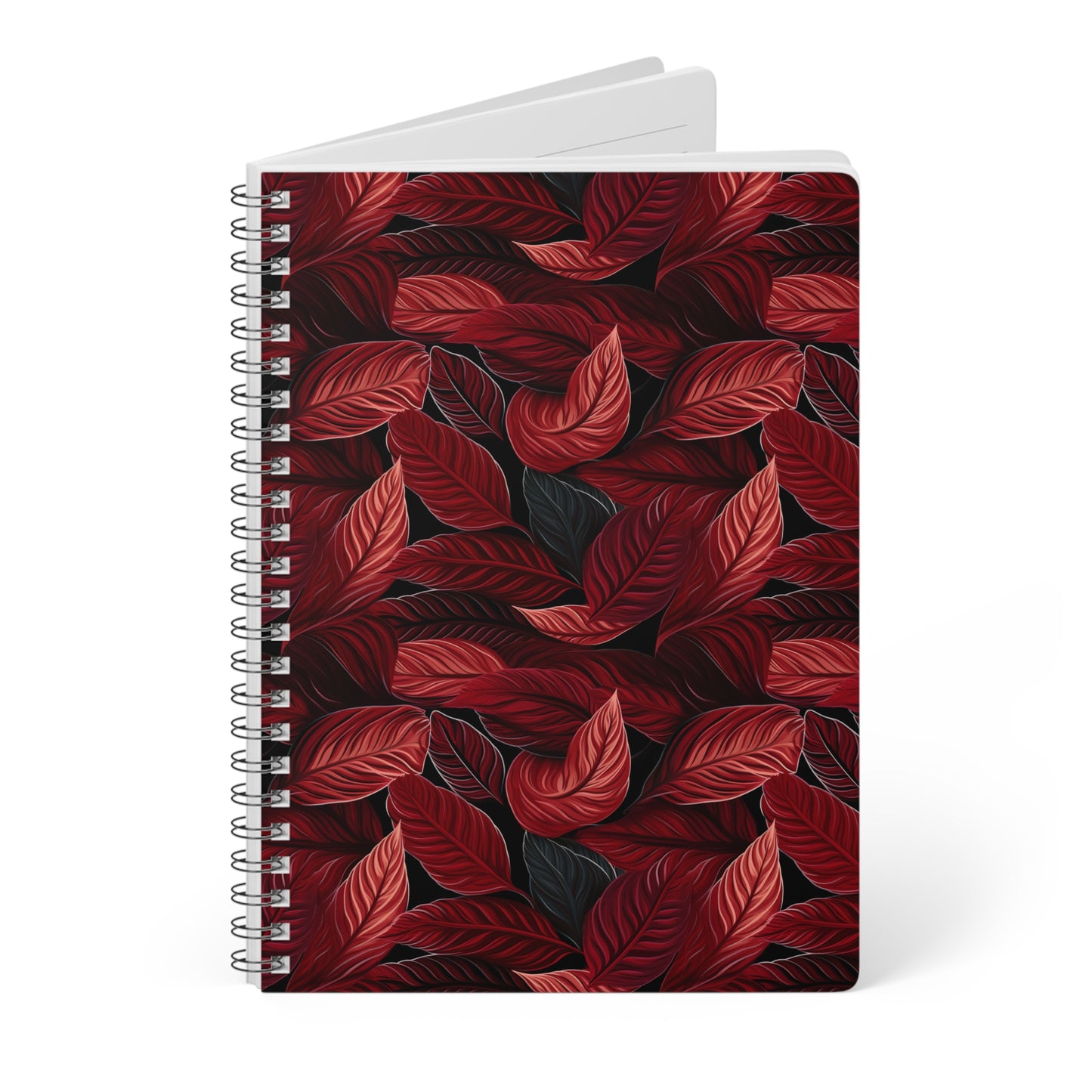 Scarlet Whispers: Lush Autumn Colours in Botanical Bliss - Notebook (A5)