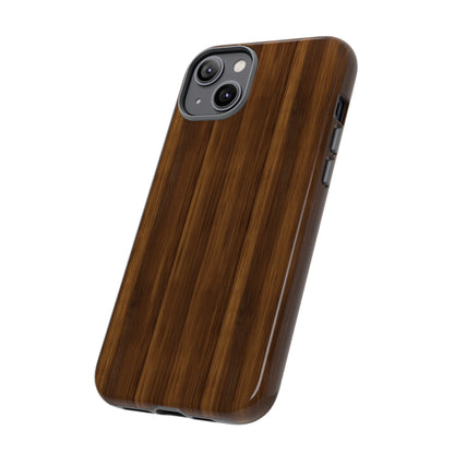 Luxurious Faux Dark Walnut Essence Phone Case - Rich and Refined Natural Wood Design - Tough Cases