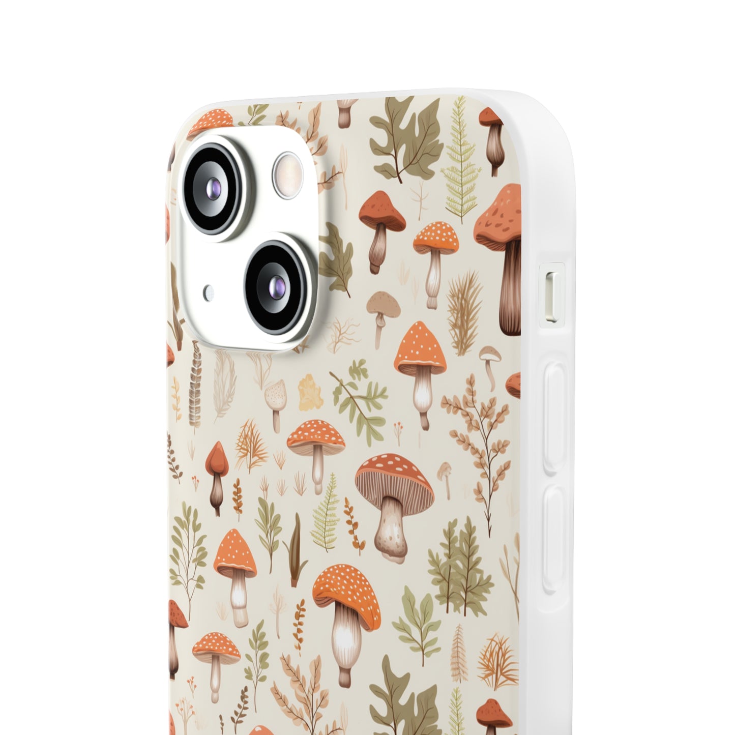 Mushroom Haven - Autumnal Tones Botanical illustration - Flexible Phone Case