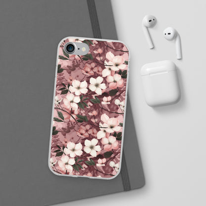 Sparse Dogwood Blossom Phone Case - Elegant Floral Design for Your Smartphone - Flexi Cases Phone Case Pattern Symphony iPhone 7 with gift packaging  