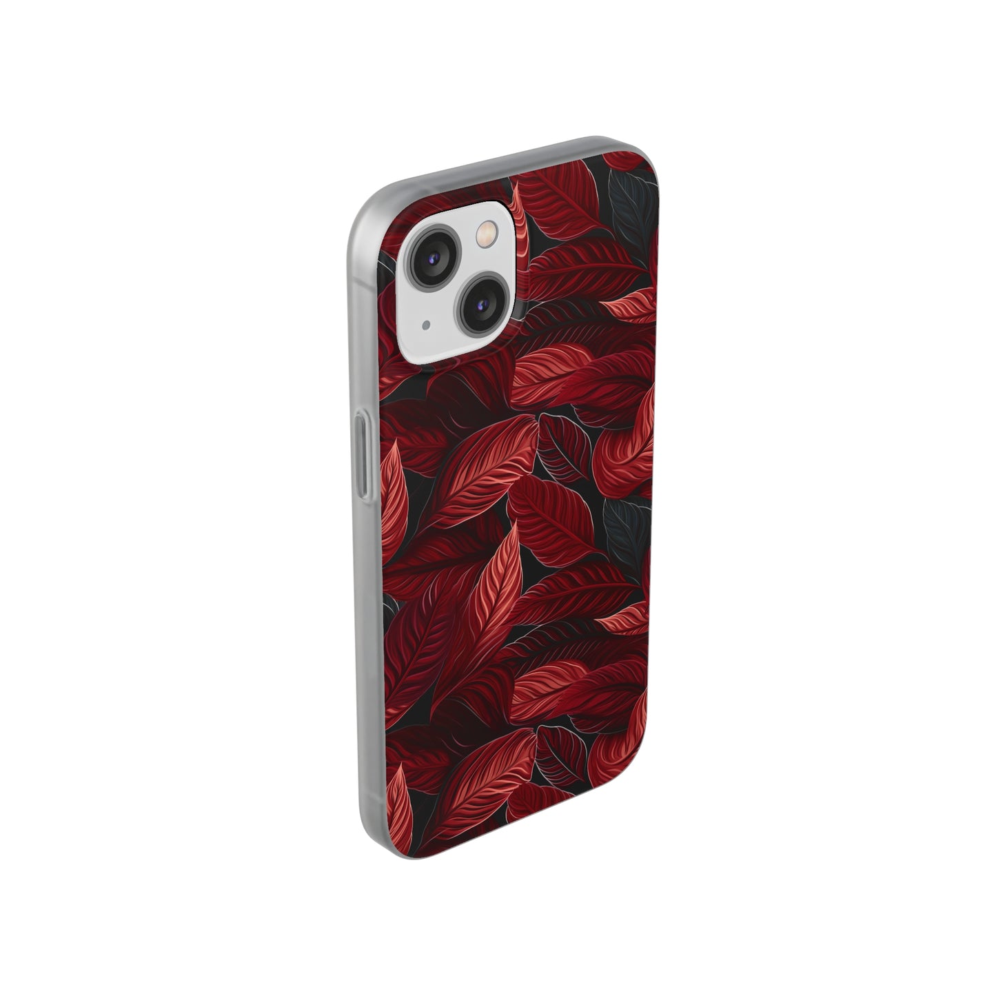 Scarlet Whispers: Lush Autumn Colours in Botanical Bliss - Flexible Phone Case