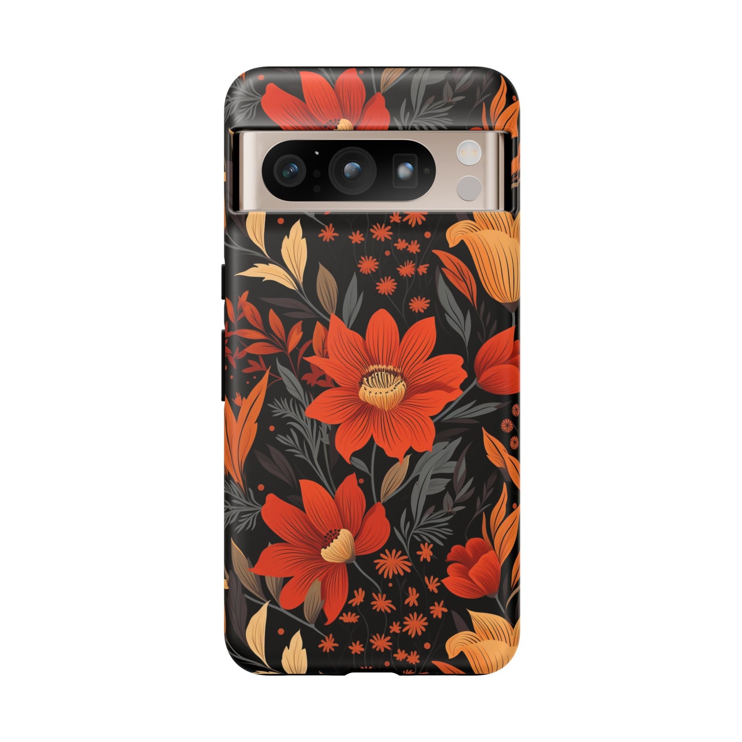 Autumn Blossom Noir: A Dark Floral Canvas Tough Case