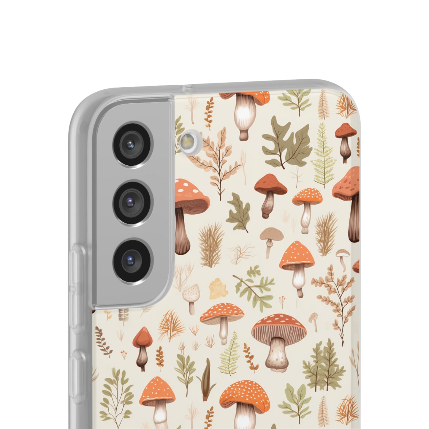 Mushroom Haven - Autumnal Tones Botanical illustration - Flexible Phone Case