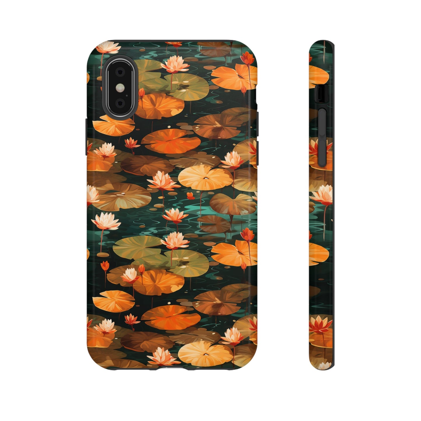 Orange Lotus Whisper: Autumn on the Water - Tough Phone Case