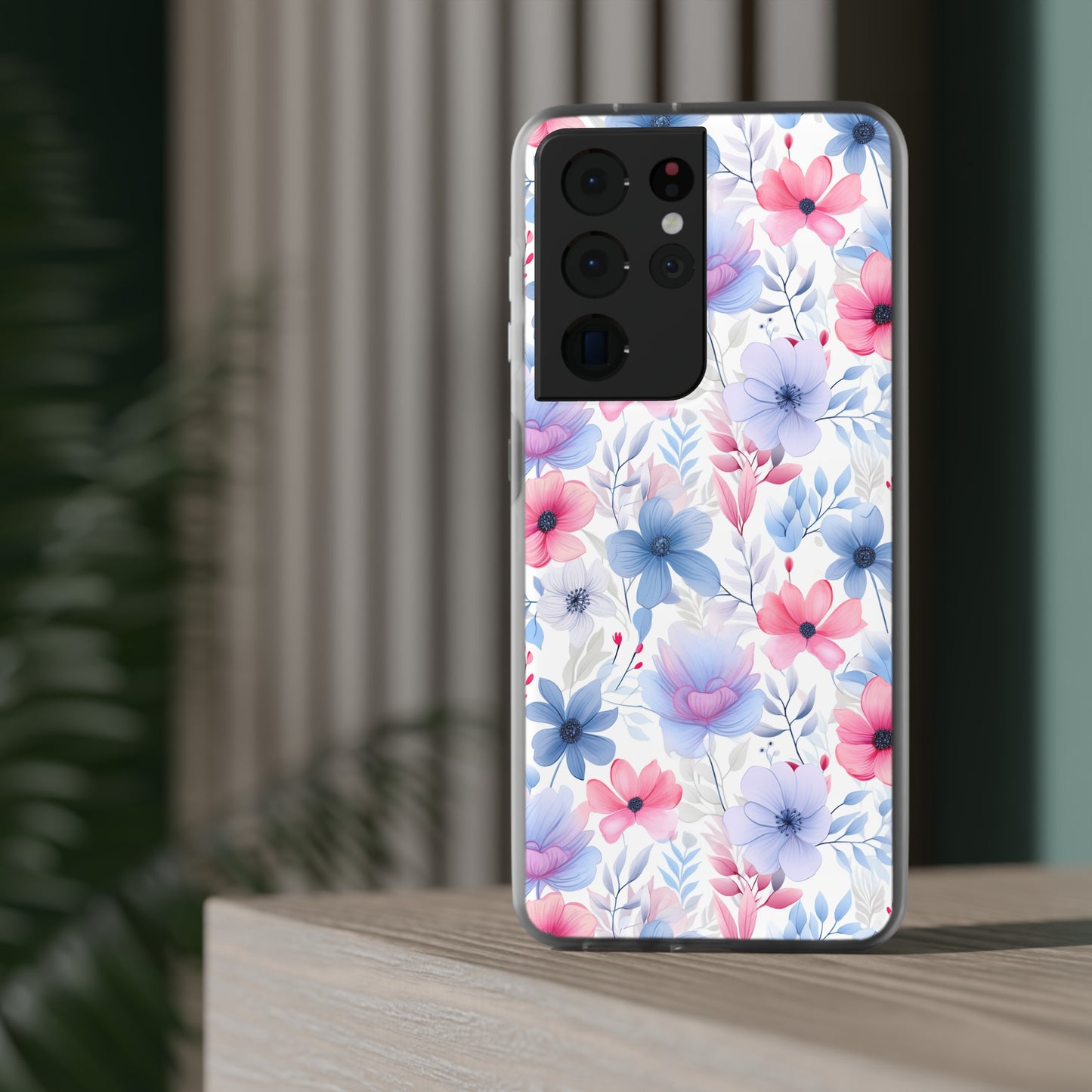 Floral Whispers - Soft Hues of Violets, Pinks, and Blues - Flexi Phone Case Phone Case Pattern Symphony Samsung Galaxy S21 Ultra  