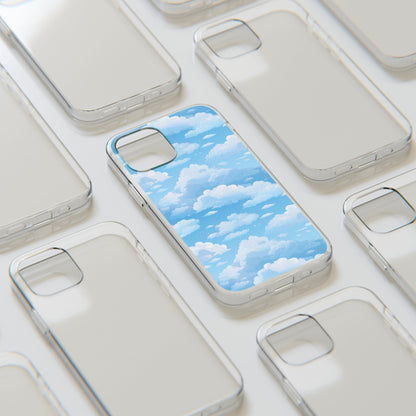 Boundless Azure Horizon - Calm Sky Design Soft Phone Case for IPhone, Samsung, and Google Pixel Phone Case Pattern Symphony   