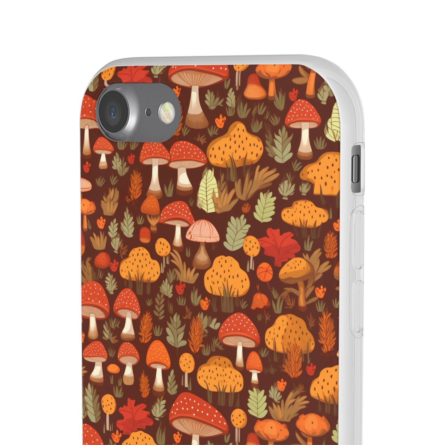 Autumn Spore Wonderland: Enchanting Mushroom and Leaf Designs - Flexible Phone Case