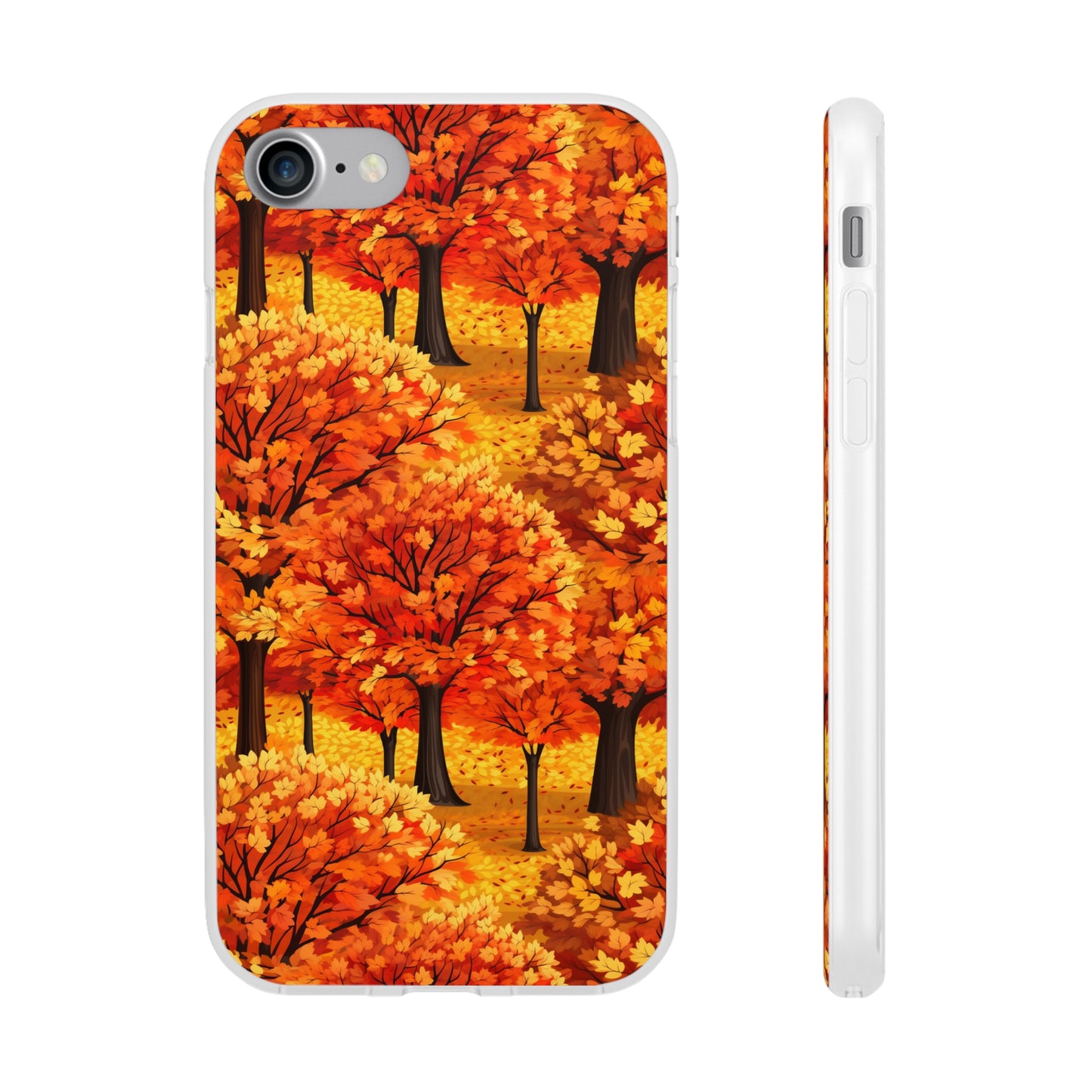 Impasto-Style Woodlands: High-Contrast Autumn Foliage - Flexible Phone Case