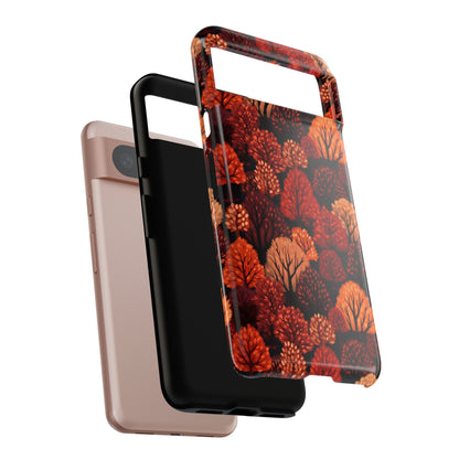 Crimson Forest: Autumn Trees in Vibrant Detail - Tough Phone Case