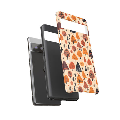 Terracotta Tree Tapestry: A Playful Autumn Mosaic - Tough Phone Case