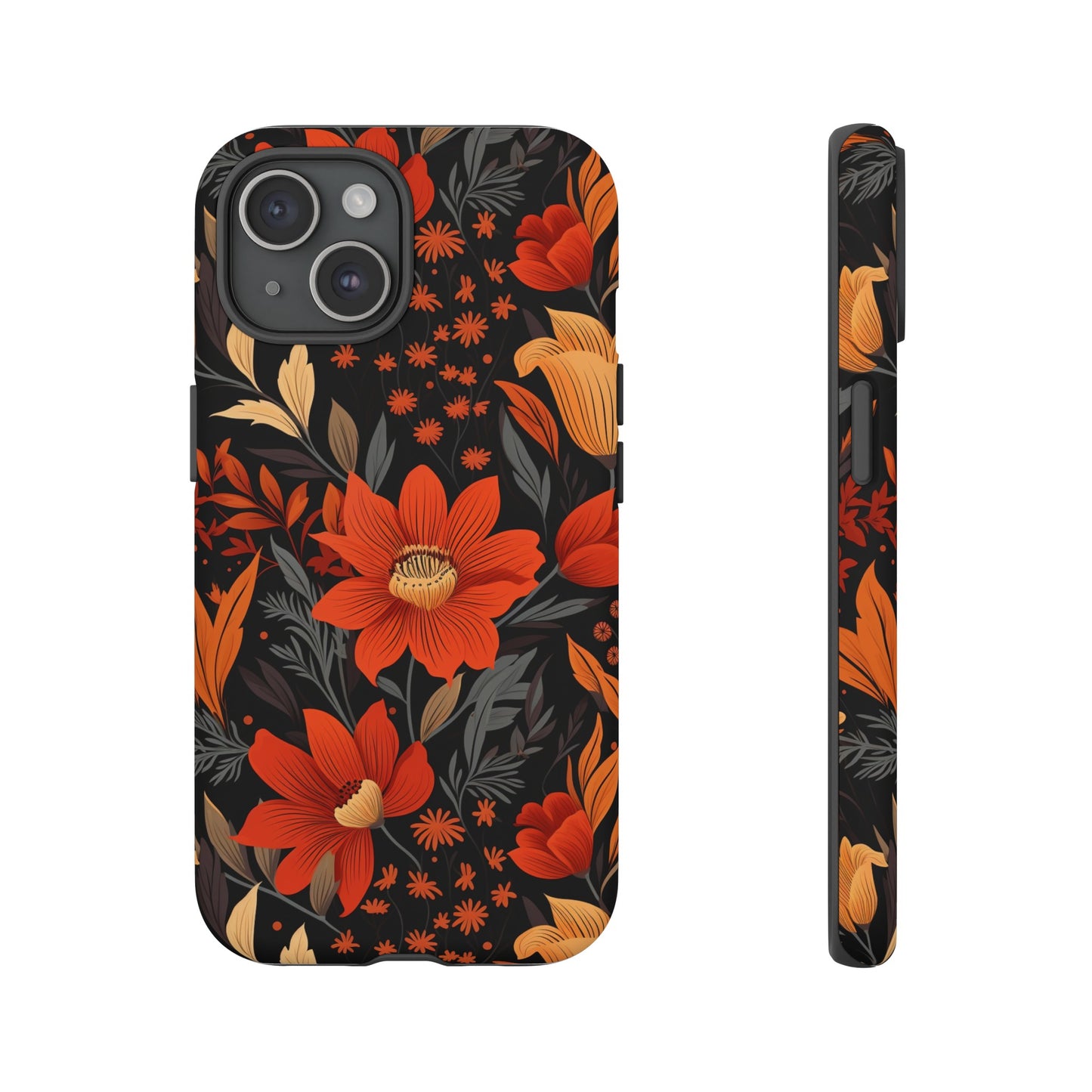 Autumn Blossom Noir: A Dark Floral Canvas Tough Case