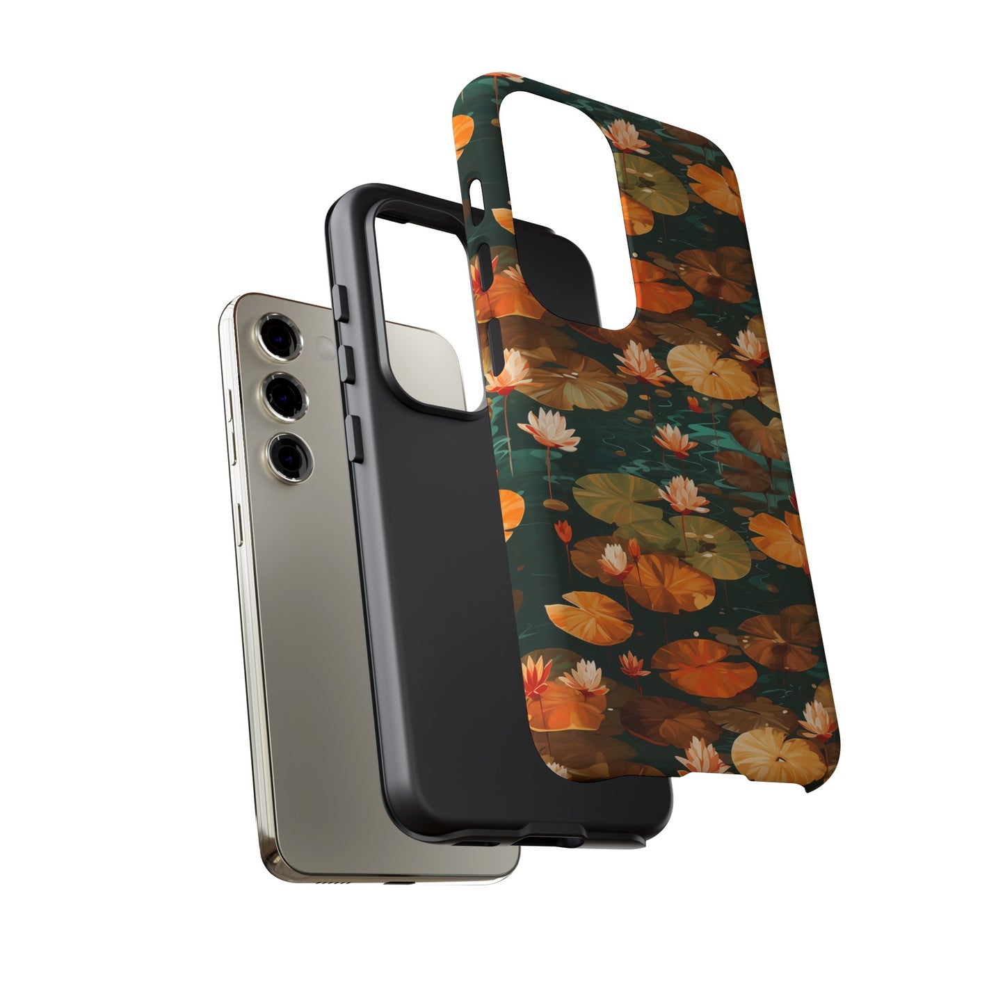 Orange Lotus Whisper: Autumn on the Water - Tough Phone Case