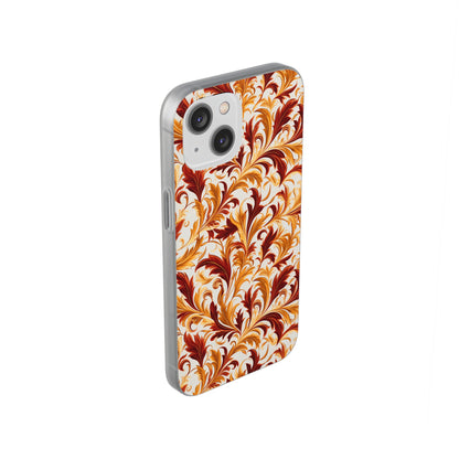 Swirling Autumn: Vortexes of Fall Foliage in Gold and Bronze - Flexible Phone Case