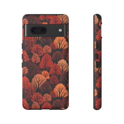 Crimson Forest: Autumn Trees in Vibrant Detail - Tough Phone Case