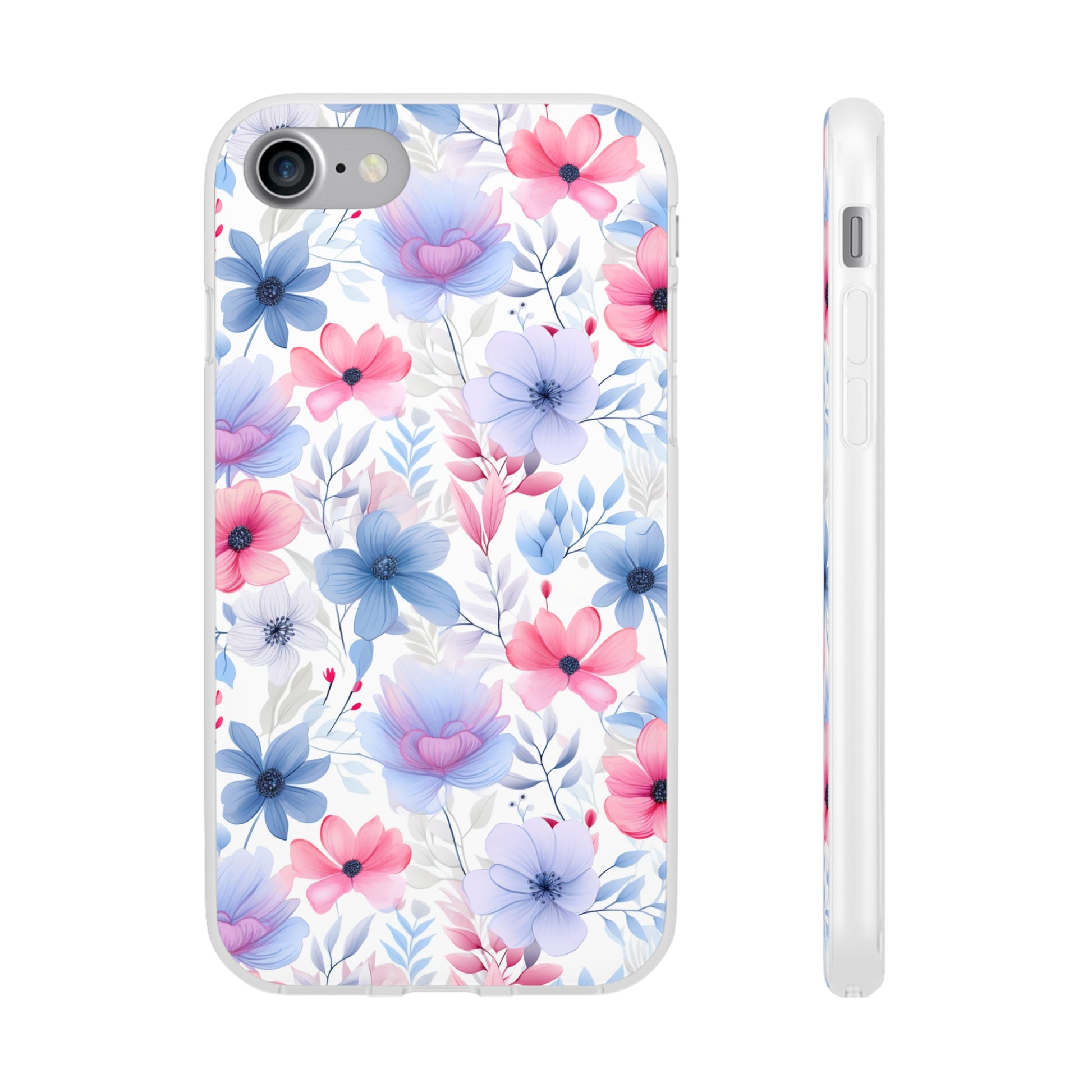 Floral Whispers - Soft Hues of Violets, Pinks, and Blues - Flexi Phone Case Phone Case Pattern Symphony   