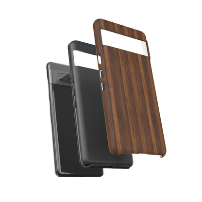 Luxurious Faux Dark Walnut Essence Phone Case - Rich and Refined Natural Wood Design - Tough Cases