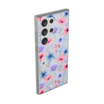 Floral Whispers - Soft Hues of Violets, Pinks, and Blues - Flexi Phone Case Phone Case Pattern Symphony   