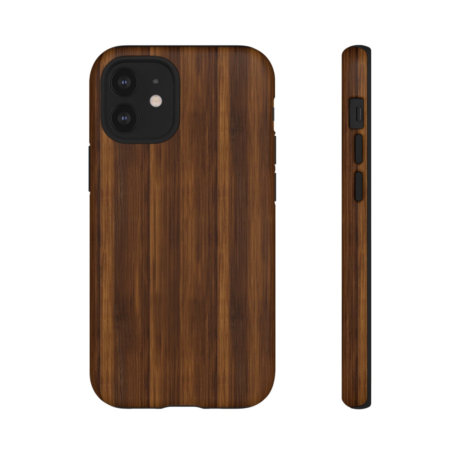 Luxurious Faux Dark Walnut Essence Phone Case - Rich and Refined Natural Wood Design - Tough Cases