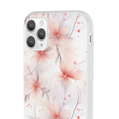 Whispering Petals: Subtle Grey & Pastel Red Gradient Phone Case