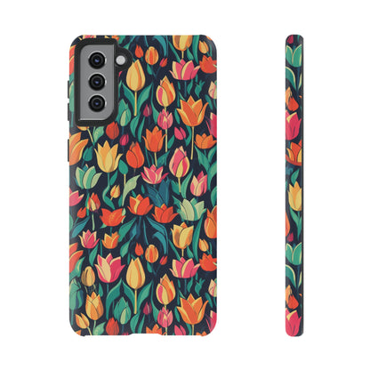 Tulip Medley Tough Phone Case - Vibrant Spring Floral Design