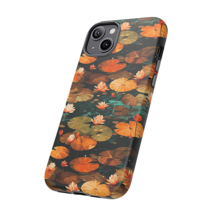 Orange Lotus Whisper: Autumn on the Water - Tough Phone Case