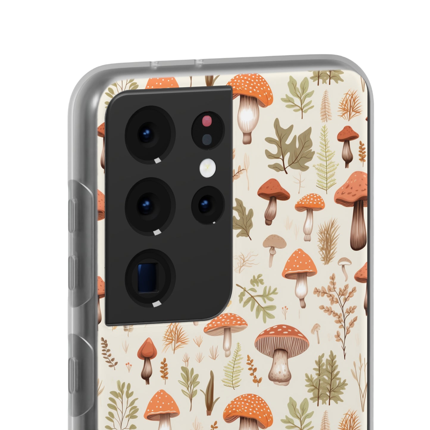 Mushroom Haven - Autumnal Tones Botanical illustration - Flexible Phone Case