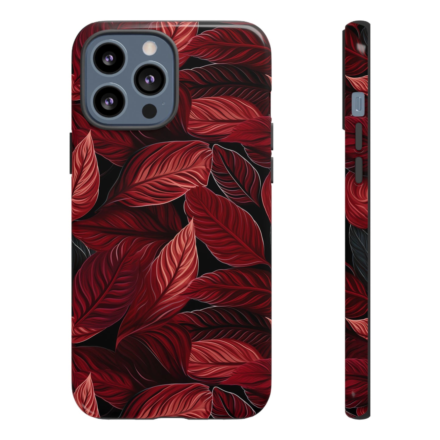 Scarlet Whispers: Lush Autumn Colours in Botanical Bliss - Tough Phone Case