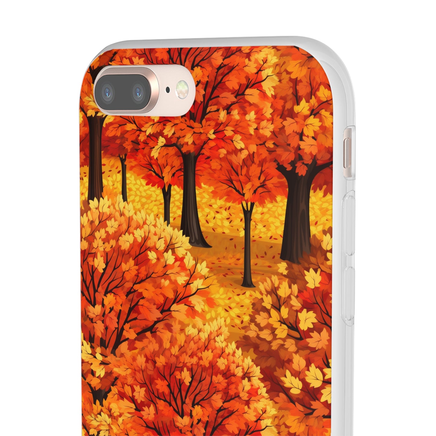 Impasto-Style Woodlands: High-Contrast Autumn Foliage - Flexible Phone Case