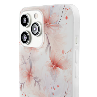 Whispering Petals: Subtle Grey & Pastel Red Gradient Phone Case