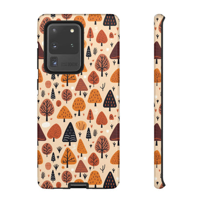 Terracotta Tree Tapestry: A Playful Autumn Mosaic - Tough Phone Case