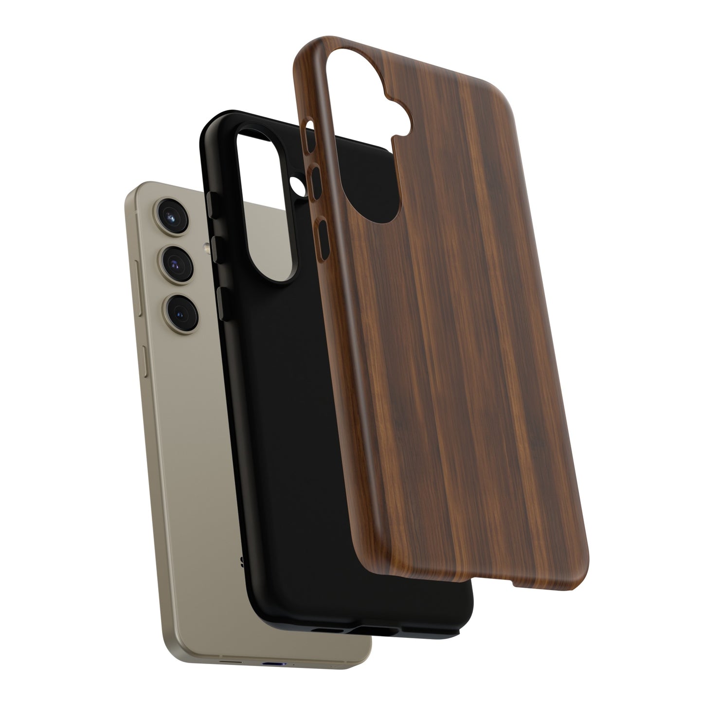 Luxurious Faux Dark Walnut Essence Phone Case - Rich and Refined Natural Wood Design - Tough Cases