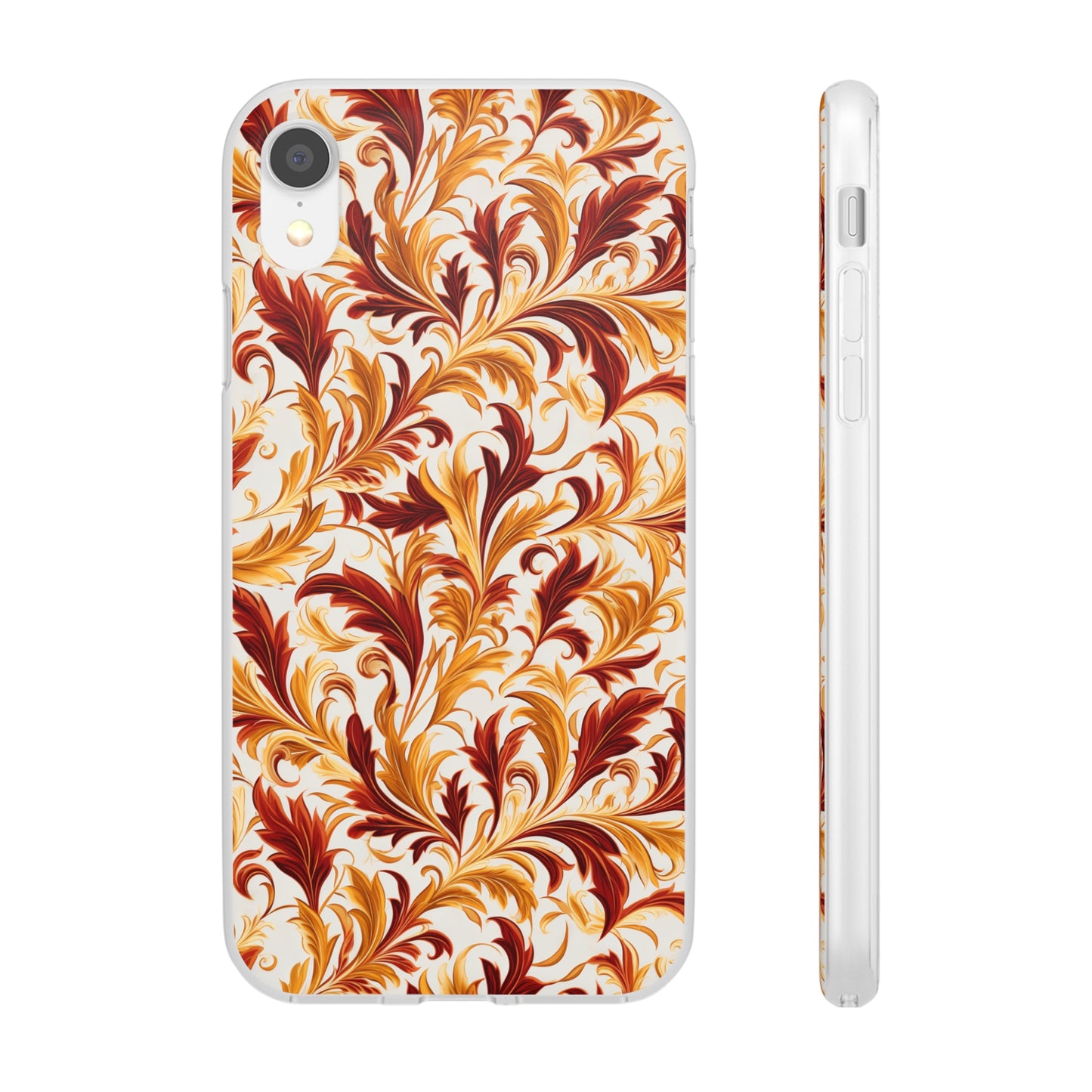 Swirling Autumn: Vortexes of Fall Foliage in Gold and Bronze - Flexible Phone Case