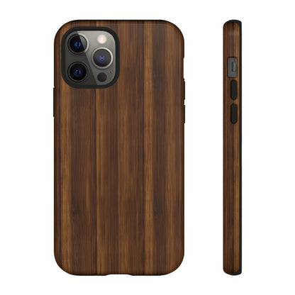 Luxurious Faux Dark Walnut Essence Phone Case - Rich and Refined Natural Wood Design - Tough Cases