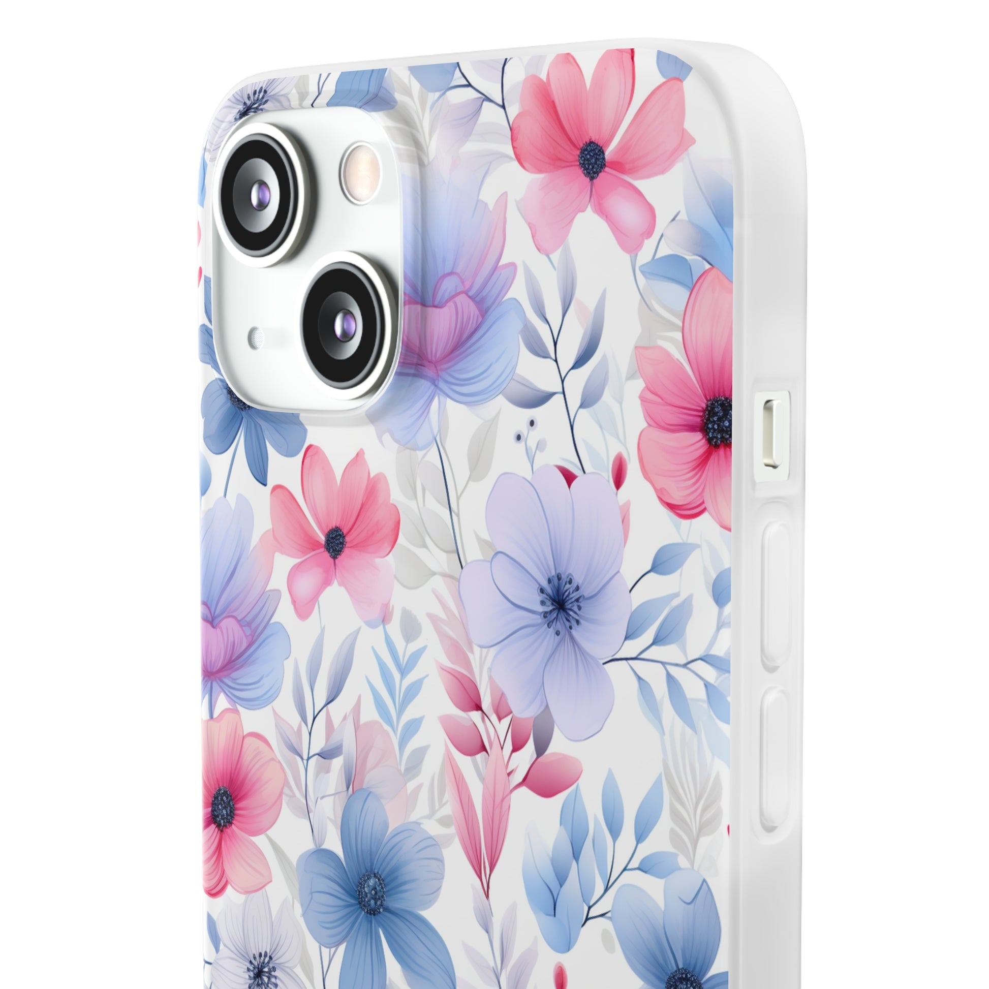 Floral Whispers - Soft Hues of Violets, Pinks, and Blues - Flexi Phone Case Phone Case Pattern Symphony   