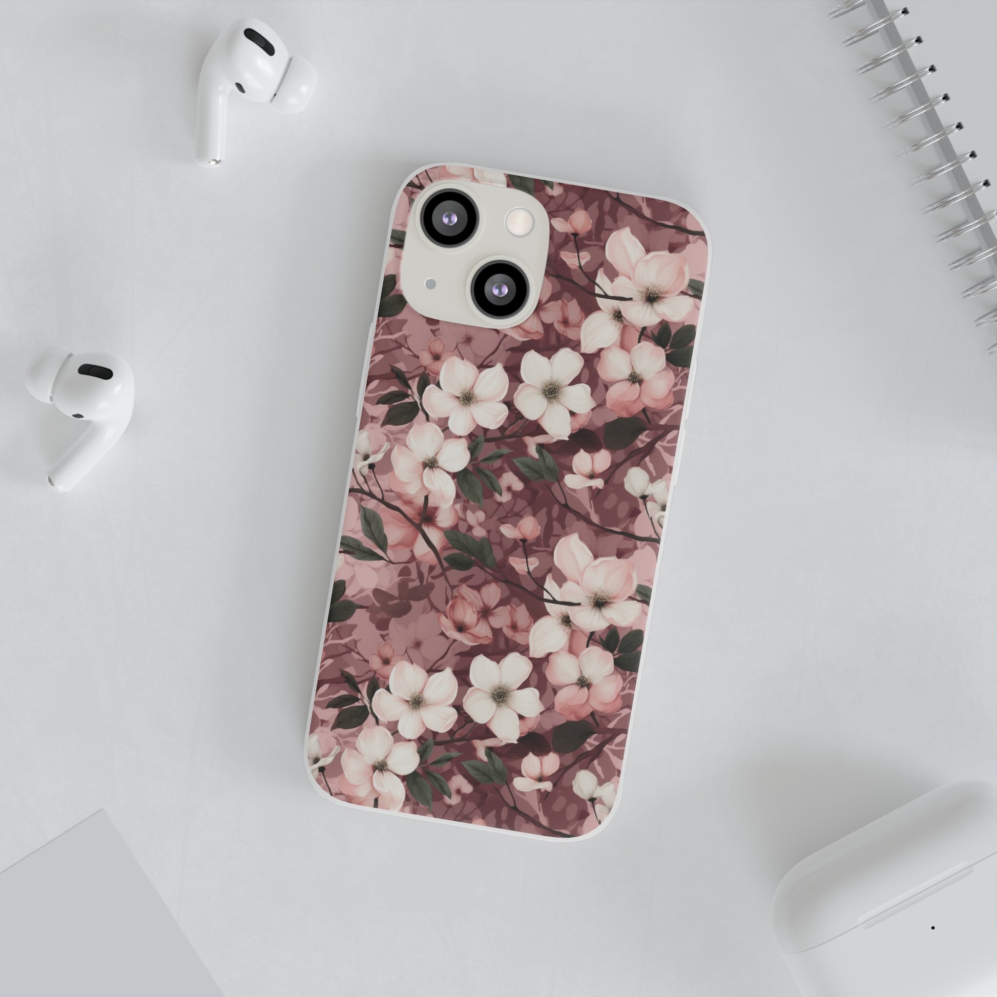 Sparse Dogwood Blossom Phone Case - Elegant Floral Design for Your Smartphone - Flexi Cases Phone Case Pattern Symphony   