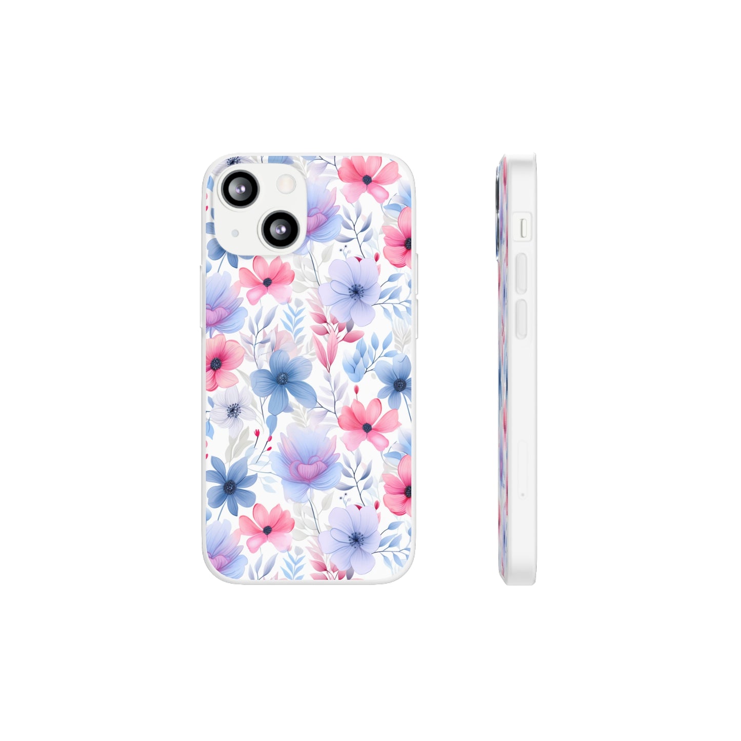 Floral Whispers - Soft Hues of Violets, Pinks, and Blues - Flexi Phone Case Phone Case Pattern Symphony   