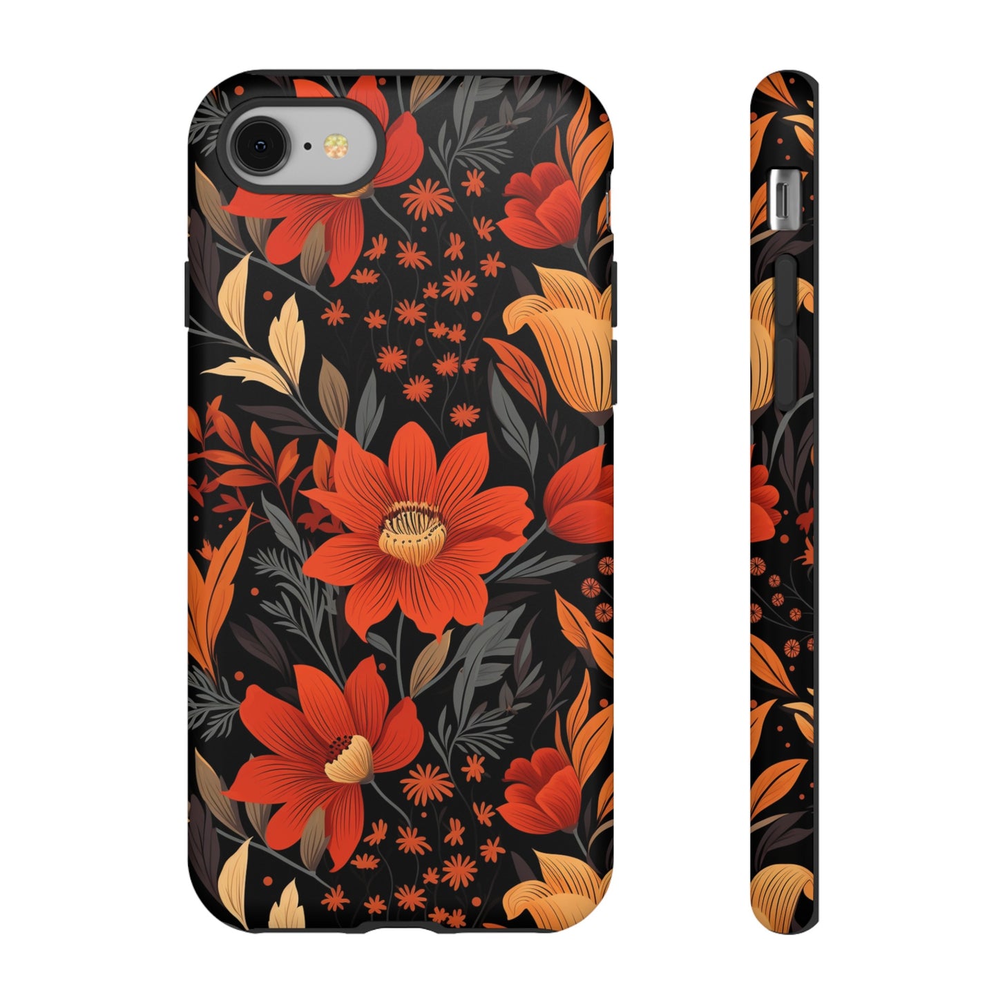 Autumn Blossom Noir: A Dark Floral Canvas Tough Case