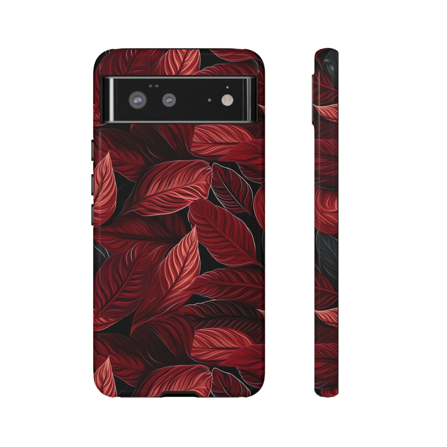 Scarlet Whispers: Lush Autumn Colours in Botanical Bliss - Tough Phone Case