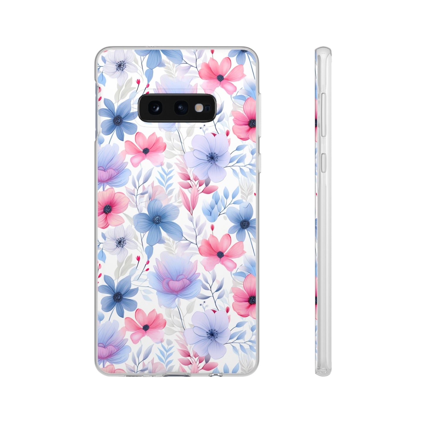 Floral Whispers - Soft Hues of Violets, Pinks, and Blues - Flexi Phone Case Phone Case Pattern Symphony   