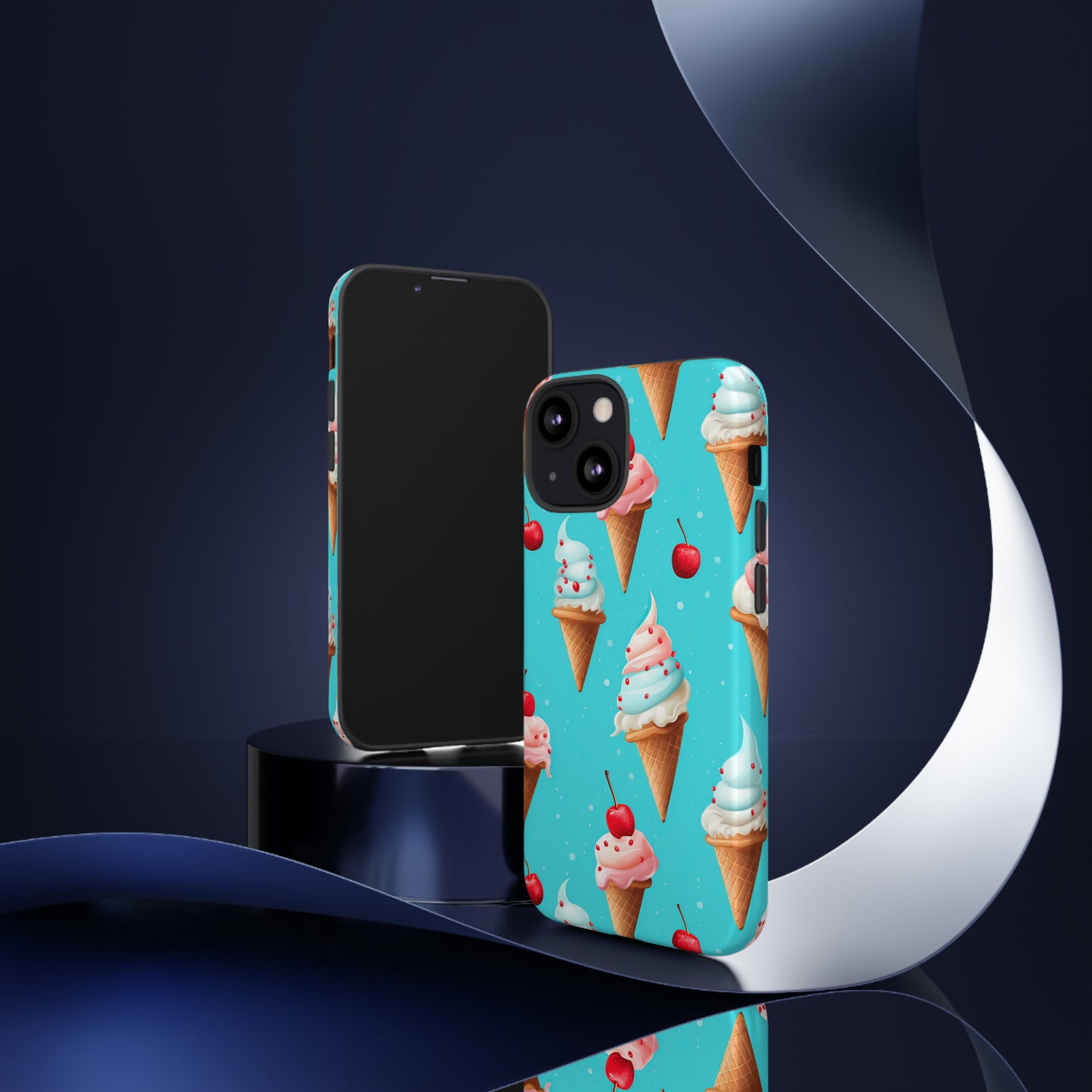 Sundae Funday - Ice Cream Cone Pattern Phone Case - iPhone & Samsung Compatible Phone Case Pattern Symphony iPhone 13 Mini Glossy 