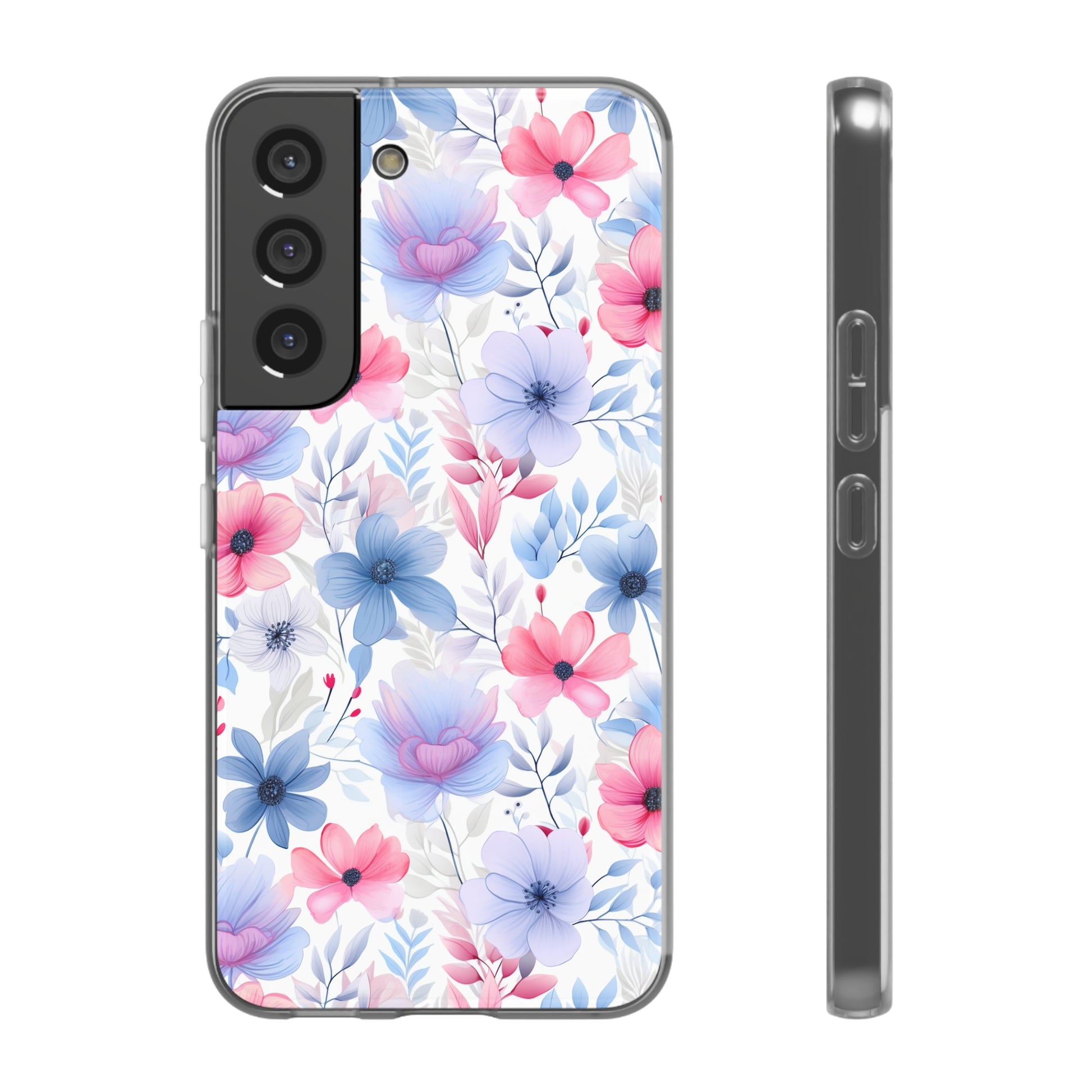 Floral Whispers - Soft Hues of Violets, Pinks, and Blues - Flexi Phone Case Phone Case Pattern Symphony   