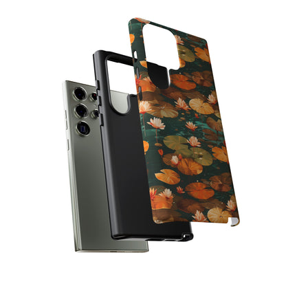 Orange Lotus Whisper: Autumn on the Water - Tough Phone Case