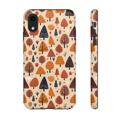 Terracotta Tree Tapestry: A Playful Autumn Mosaic - Tough Phone Case