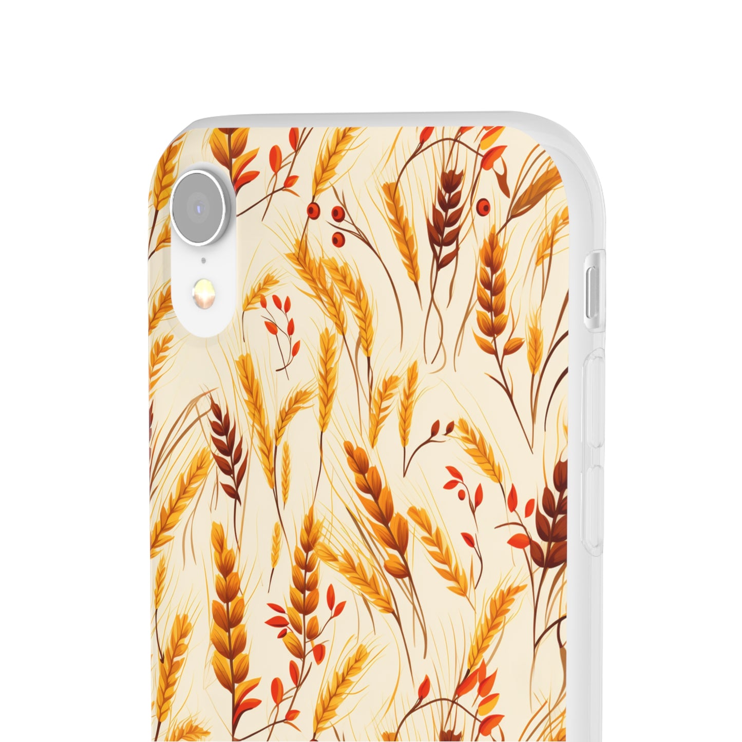 Golden Harvest: An Autumn Collage of Wheat and Berries - Flexible Phone Case