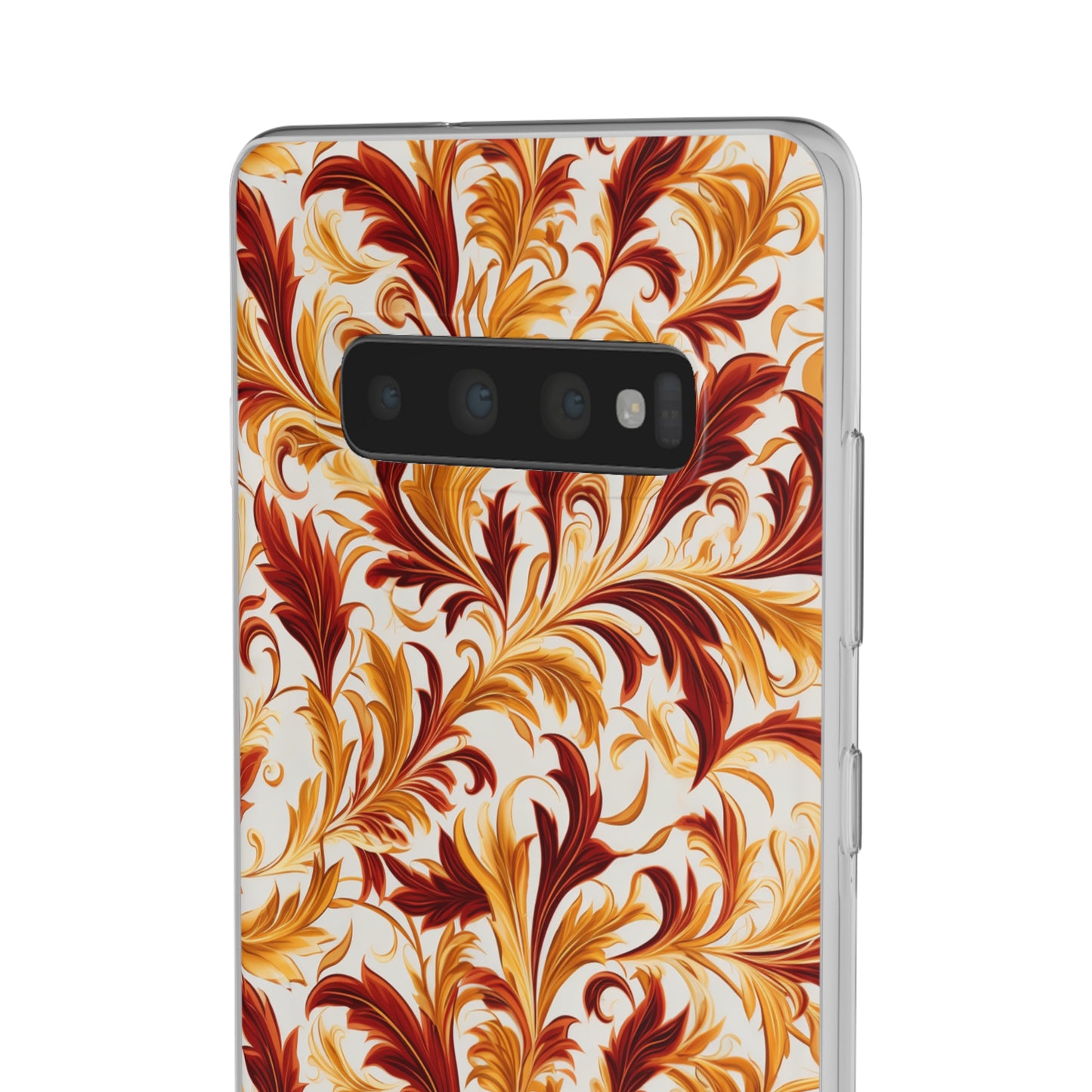 Swirling Autumn: Vortexes of Fall Foliage in Gold and Bronze - Flexible Phone Case