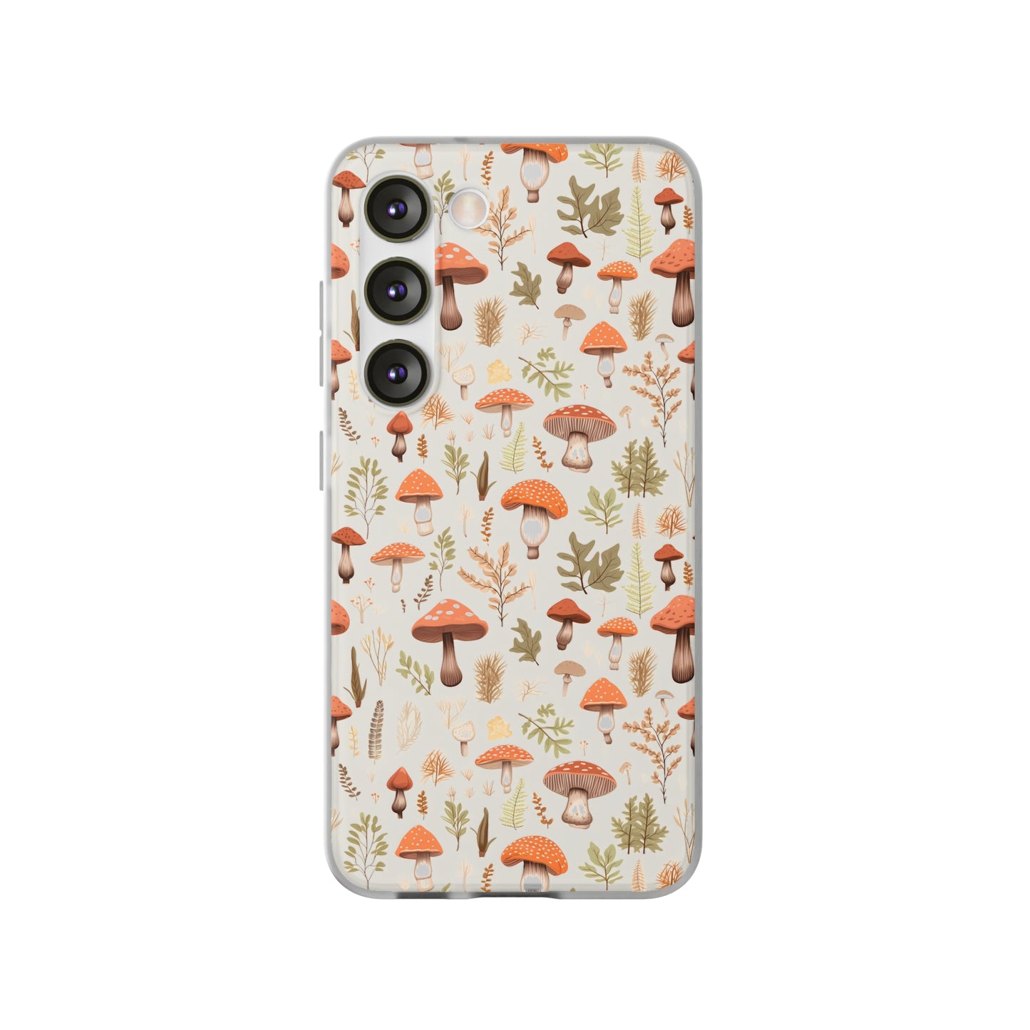 Mushroom Haven - Autumnal Tones Botanical illustration - Flexible Phone Case