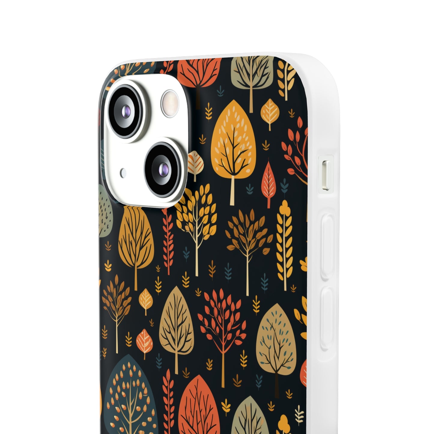 Mid-Century Mosaic: Dappled Leaves and Folk Imagery - Flexible Phone Case